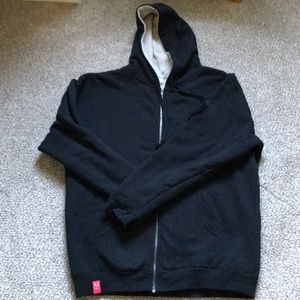 Hooded Front Zip Fleece Lined Sweatshirt